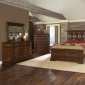 Warm Saddle Brown Finish Casual Bedroom w/Optional Items
