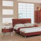 Contemporary Bedroom Set in High Gloss Cherry Finish