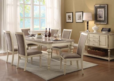Ryder 5Pc Dining Set 71705 in Antique White by Acme w/Options