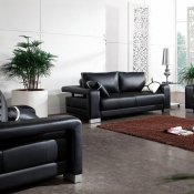 2926 Sofa Set in Black Bonded Leather by VIG