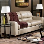 Taupe Color Leather Match Modern Sofa And Loveseat Set