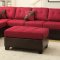 F7601 Sectional Sofa w/Ottoman by Boss in Carmine Linen Fabric