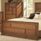 Warm Brown Cherry Finish Contemporary Bed w/Optional Items