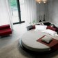 Ultra Modern Round Bed with Corner Drawer Unit
