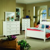 White or Black Casual Cottage Style 5Pc Bedroom Set