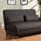 2 Seater Convertible Loveseat-Bed in Charcoal Fabric