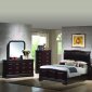 Dark Brown Finish Classic Bedroom w/Bicast Headboard & Options