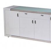 Franco Buffet in High Gloss White w/Glass Top by Whiteline