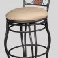 Grey Metal & Taupe Suede Seat Set of 2 Traditional Barstools