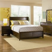 Warm Mahogany Finish Modern Bedroom w/Optional Items