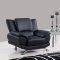 U9908 Sofa & Loveseat Set in Black Bonded Leather by Global