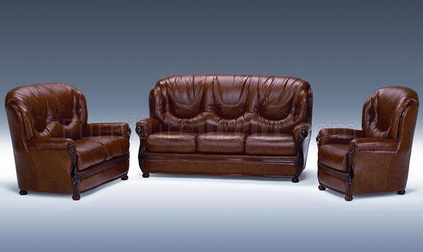 italian leather living room sets on Full Top Grain Italian Leather 3 Piece Living Room Set Dallas Brown