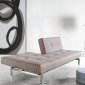 Splitback Sofa Bed in Gray w/Steel Legs by Innovation w/Options