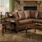 Brown Smokey Leather Like Microfiber Classic Sectional Sofa