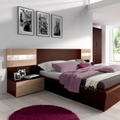 Dark Wenge & Cream Two-Tone Modern Bedroom w/Optional Casegoods