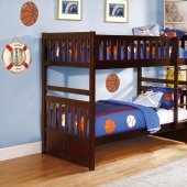 Rowe Twin/Twin Bunk Bed B2013 in Dark Cherry by Homelegance