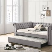 Justice Daybed 39435 in Smoke Gray Fabric by Acme w/Trundle