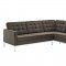 Loft L-Shaped Sectional Sofa in Chocolate Fabric by Modway