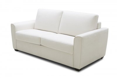 Alpine Premium Sofa Bed in White Microfiber Fabric by J&M