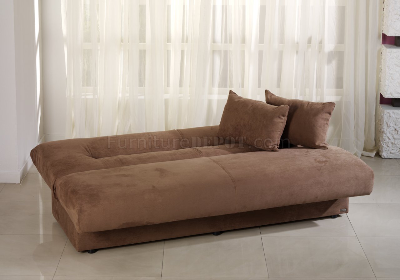 ... Truffle Microfiber Sofa Bed with Storage IKSB REGATA Rainbow Truffle