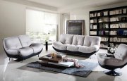 White & Black Full Leather 2515 Modern Sofa w/Options by ESF