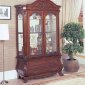 Antique Distressed Cherry Finish Display Curio w/Lower Drawers