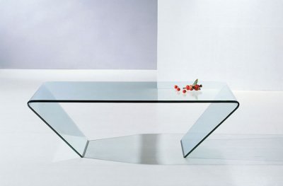 519 Clear Glass Modern Coffee Table w/Triangle Shape Design