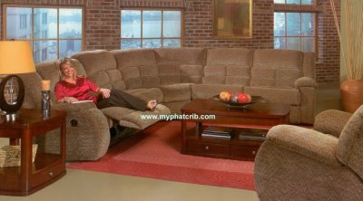 Gold-Brown Chenille Fabric Upholstery Sectional Sofa