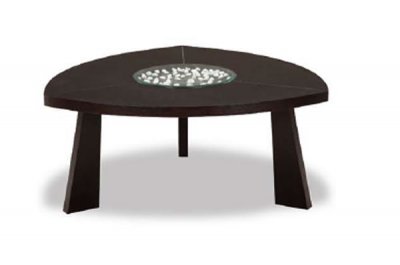 Wenge Matte Finish Contemporary Coffee Table W/Glass Inlay