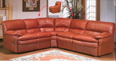 Brown Top Grain Italian Leather Modern Sectional Sofa Bed