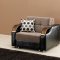 Caprio Pull Out Loveseat Bed in Brown Chenille Fabric w/Options