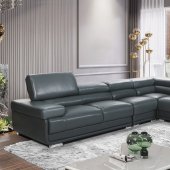 2119 Sectional Sofa in Dark Gray Leather by ESF