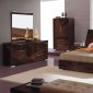 Cherry High Gloss Bedroom Set w/Oversized Headboard Cindi Bed