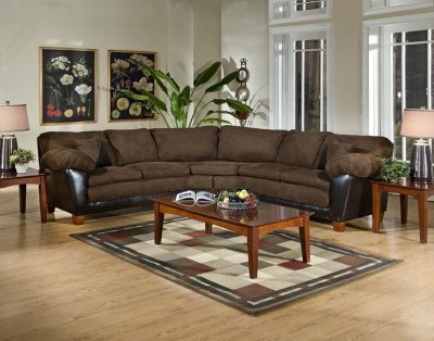 Modern Furniture Sectional on Fabric   Chocolate Bicast Modern Sectional Sofa At Furniture Depot