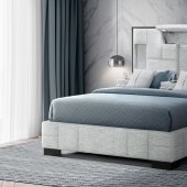 Oscar Upholstered Bed in Gray Fabric by Global