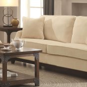 Acklin 504741 Sofa in Beige Velvet Fabric by Coaster w/Options