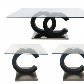 T2207 Coffee Table & 2 End Tables Set in Black by Global