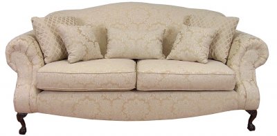 Cream Fabric Traditional Sofa & Loveseat Set w/Optional Chair