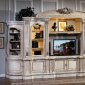 Distressed Antique White Traditional Entertainment Wall Unit
