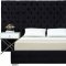 Grande Upholstered Bed in Black Velvet Fabric by Meridian