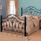 Black Finish Traditional Iron Bed w/Optional Nightstands