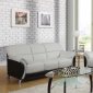 U9103 Sofa in Light Grey & Black Leatherette by Global