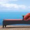 Dark Brown Finish Modern Outdoor Chaise Lounge & End Table Set