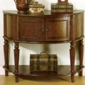Brown Finish Elegant Accent Table w/Shelf