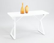 8719 Self-Storing Extension Sofa Table in White by Chintaly