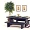 Dark Walnut Modern Rectangle Dining Table w/Shelf