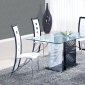 D1021DT Dining Set 5Pc w/803DC White & Black Chairs by Global