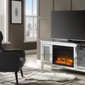 Noralie TV Stand & Electric Fireplace 91770 by Acme in Mirror