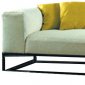 White Fabric Modern Sofa w/Metal Frame & Optional Chair