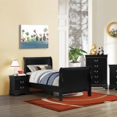 Louis Philippe Kids Bedroom 4Pc Set 203961 in Black by Coaster
